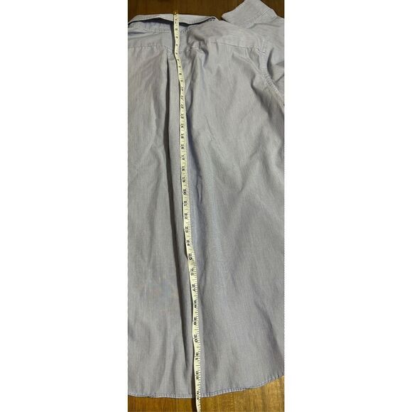 Ralph Lauren Button Down Men Size 16 34/35 Blue Stripe Cotton Long Sleeve - Picture 8 of 8